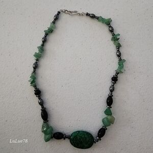 Green and Black Beaded Necklace